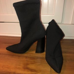 Black Knit Sock Booties